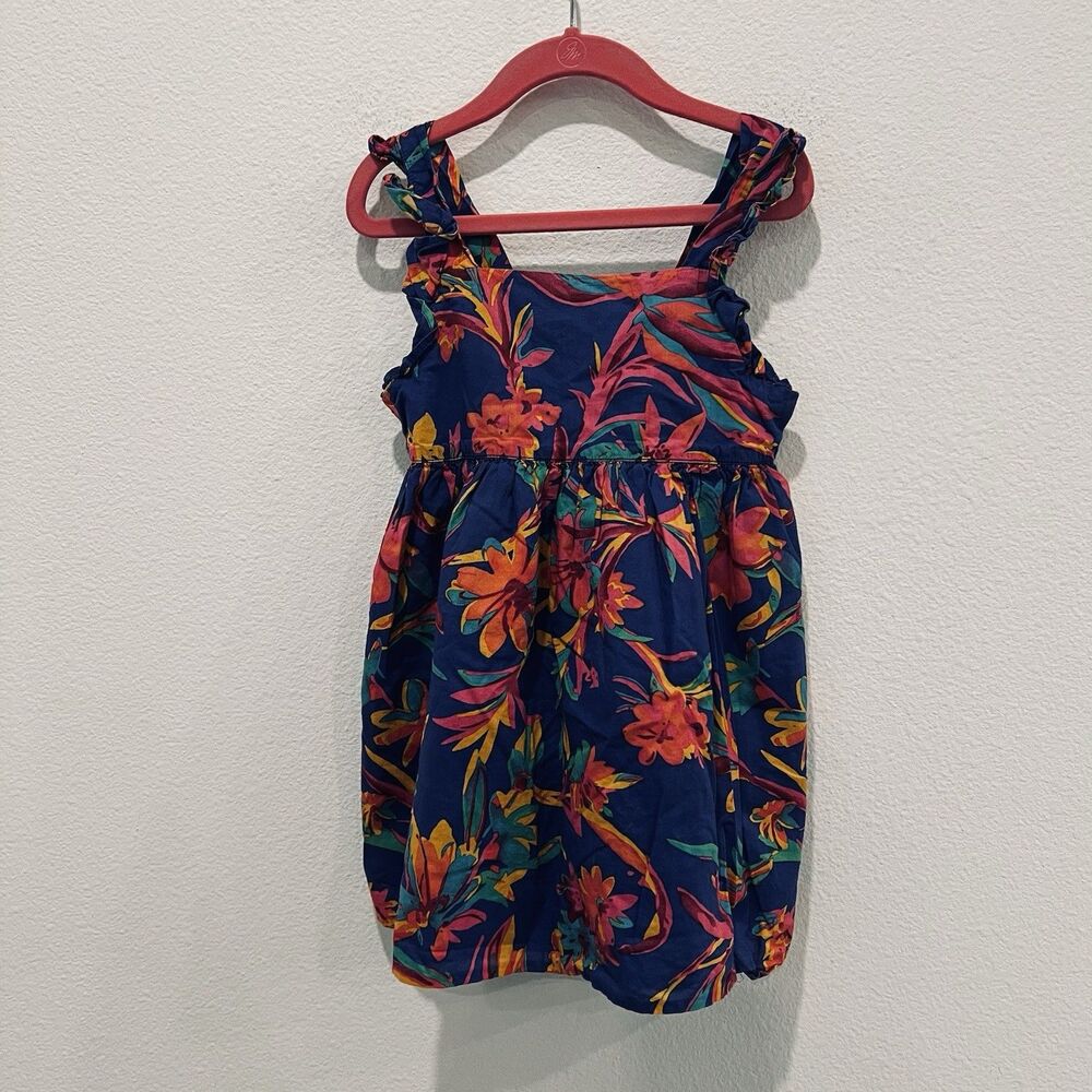 Crewcuts Girls' floral dress with ruffle straps Size 4 Cotton Summer Party Cute